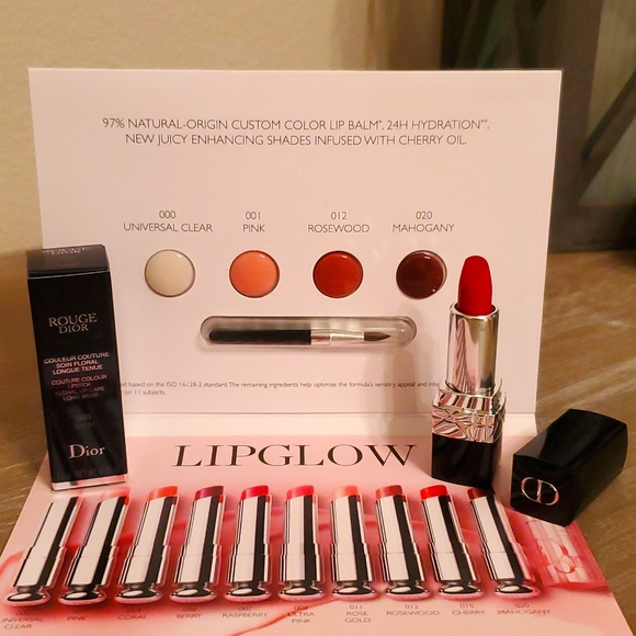 New in box Dior Rouge lipstick 999 satin deluxe mini & DIOR LIPGLOW sample pack - Picture 1 of 8